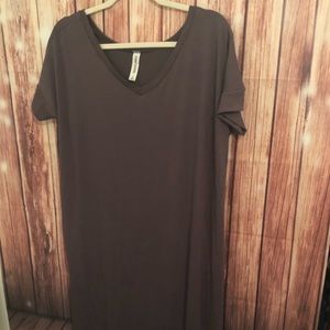 Zenana grey maxi dress with pockets